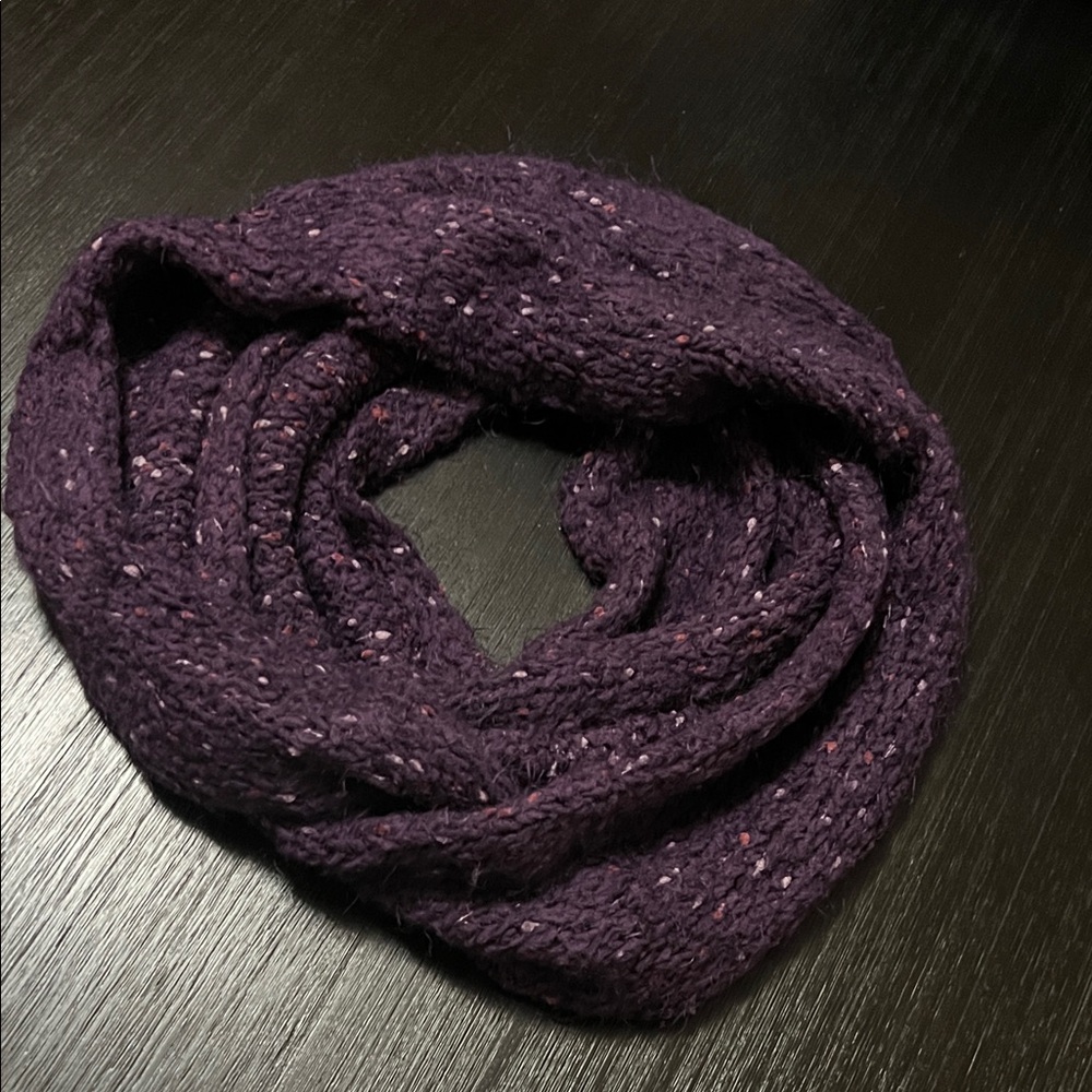 Purple Knit Infinity Scarf